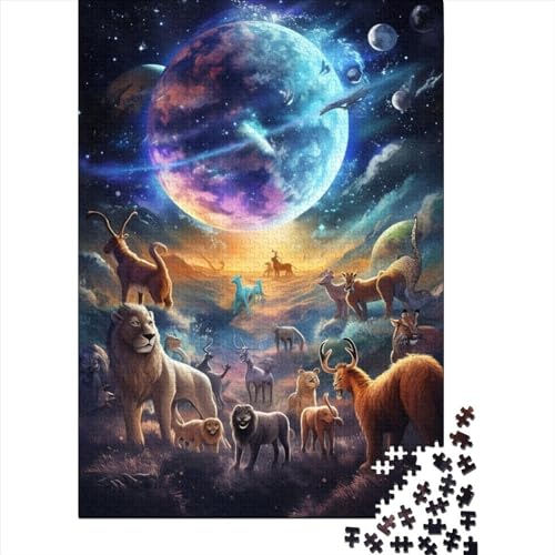 1000-teiliges Puzzle „Die Welt der Tiere“ für Erwachsene und Teenager. Holzpuzzle für Kinder. Nachhaltige Gelegenheits-Puzzlespiele. 1000 Teile (75 x 50 cm) von GQmoney