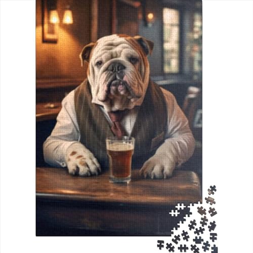 1000-teiliges Puzzle „Englische Bulldogge“ für Kinder, interessantes Puzzle zur Stressreduzierung für Familie und Freunde, (75 x 50 cm) von GQmoney