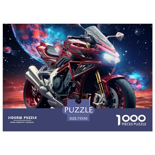 1000-teiliges Puzzle „Galaxien-Motorräder“, Puzzle für Erwachsene, Lernspiel, Herausforderungsspielzeug, 1000 Teile (75 x 50 cm) von GQmoney