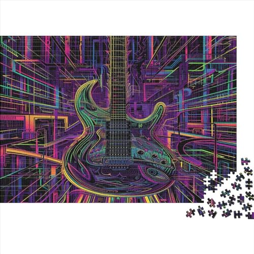 1000-teiliges Puzzle „Gitarrenmusik für Erwachsene“, schwieriges Puzzle für Erwachsene, Spaß für die ganze Familie, 1000-teiliges Puzzle (75 x 50 cm) von GQmoney