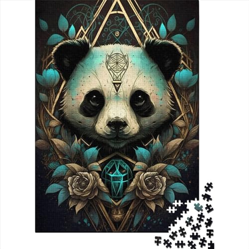 1000-teiliges Puzzle „Mystischer Panda“, Schwierigkeitsgrad: Puzzle, Lernspiel, Spielzeug, 1000 Stück (75 x 50 cm) von GQmoney