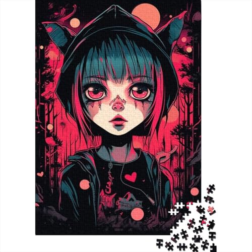 1000-teiliges Puzzle „Red Girl“ für Erwachsene ab 18 Jahren – schwierige und anspruchsvolle Puzzles für die ganze Familie, 1000 Teile (75 x 50 cm) von GQmoney