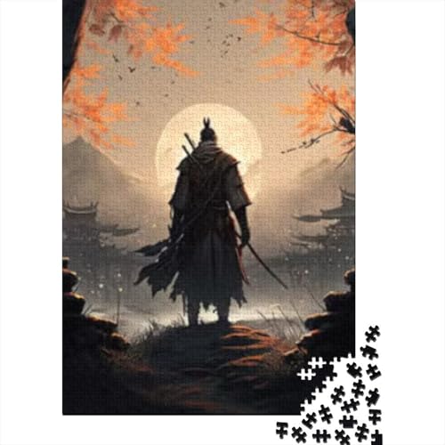 1000-teiliges Puzzle „Samurai“ für Erwachsene, Holzpuzzle, Lernspielzeug, 1000 Teile (75 x 50 cm) von GQmoney