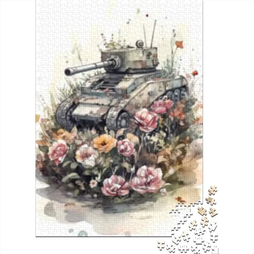 1000-teiliges Puzzle „Senden Sie Blumen, Keine Panzer“, kreatives quadratisches Puzzle für Erwachsene und Holzpuzzle, Spielzeug, Denkspiel, 1000 Teile (75 x 50 cm) von GQmoney