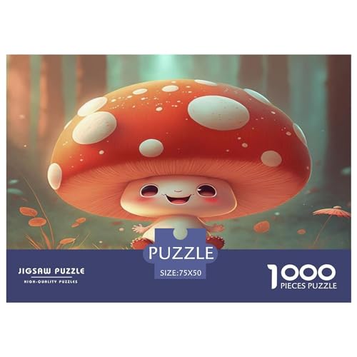 1000-teiliges Puzzle für Erwachsene, Cartoon-Pilz-Puzzle-Sets für Familien, Holzpuzzles, Gehirn-Herausforderungspuzzle, 1000 Teile (75 x 50 cm) von GQmoney