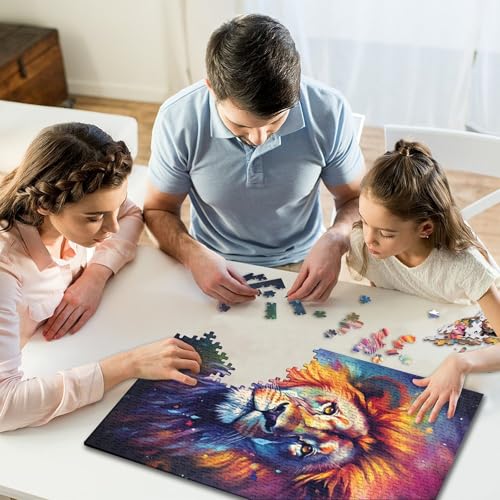 1000-teiliges Puzzle für Erwachsene, Fantasie, schöner Löwe, Puzzle für Kinder, Puzzle 1000-teiliges Spiel, Spielzeug für Kinder, Familienpuzzle, Geschenk, 1000 Stück (75 x 50 cm) von GQmoney