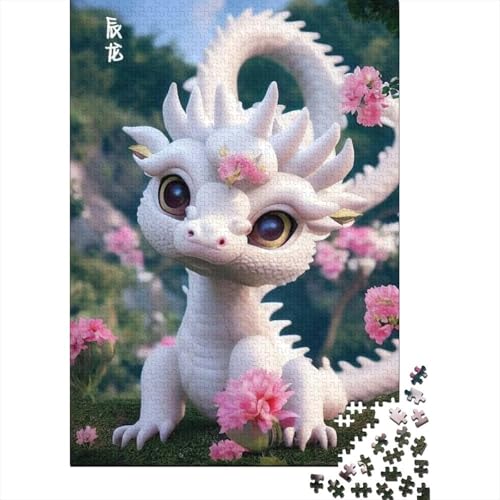 1000-teiliges Puzzle für Erwachsene, süße Baby-Drachen, quadratisches Puzzle für Erwachsene, Holzpuzzle, Puzzle, praktisches Spiel, 1000 Teile (75 x 50 cm) von GQmoney