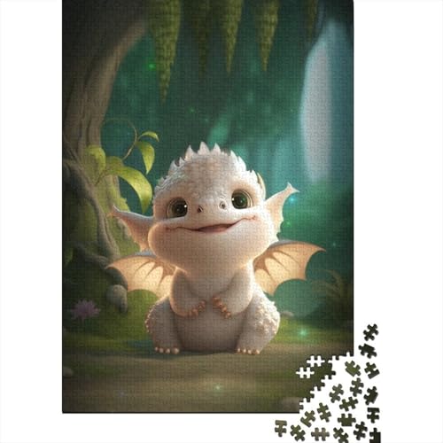 1000-teiliges Puzzle für Erwachsene, süße Baby-Drachen, quadratisches Puzzle für Erwachsene und Holzpuzzle, Lernspiel, Herausforderungsspielzeug, 1000 Teile (75 x 50 cm) von GQmoney