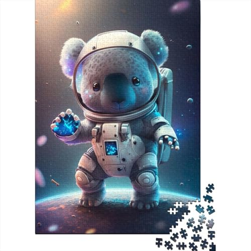 1000-teiliges Puzzle für Erwachsene mit Astronauten-Weltraum-Koalabär, Puzzles für Erwachsene, Puzzles, Lernspielzeug, 1000 Stück (75 x 50 cm) von GQmoney