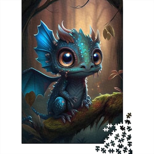 1000-teiliges Puzzle für Erwachsene und süße Baby-Drachen-Puzzles für Erwachsene und Holzpuzzles, Lernspiele für Erwachsene und 1000 Teile (75 x 50 cm) von GQmoney