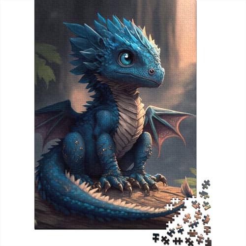 1000-teiliges Puzzle für Erwachsene und süße Baby-Drachen-Puzzles für Erwachsene und Holzpuzzles, Lernspiele für Erwachsene und 1000 Teile (75 x 50 cm) von GQmoney