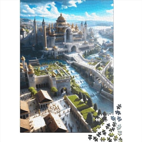 1000-teiliges Puzzle für Kinder, 1000 Teile, „Der große Stadtpalast“, Puzzle für Teenager, Holzbrett-Puzzle, Spielzeug, Denkspiel, 1000 Teile (75 x 50 cm) von GQmoney