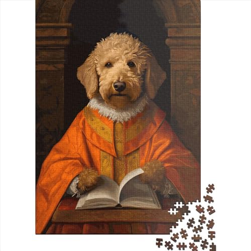 1000-teiliges Puzzle für Kinder, 1000-teiliges Goldendoodle-Puzzle für Teenager, Holzbrett-Puzzle, Spielzeug, Denkspiel, 1000 Teile (75 x 50 cm) von GQmoney