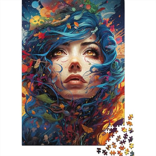 1000-teiliges Puzzle für Kinder, 1000-teiliges Puzzle, 1000-teiliges Psychedelic Goddess-Puzzlespiel, Geschenk für Kinder und Teenager, 1000-teilig (75 x 50 cm) von GQmoney