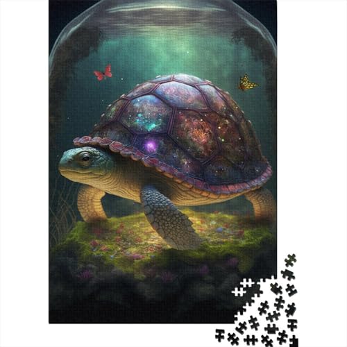 1000-teiliges Puzzle für Kinder, Art Turtle-Puzzles für Kinder ab 18 Jahren, Holzbrett-Puzzles, anspruchsvolles Spiel, 1000 Teile (75 x 50 cm) von GQmoney