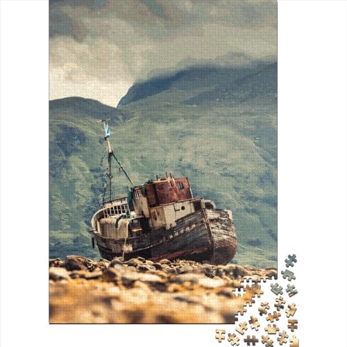 1000-teiliges Puzzle für Kinder, Corpach-Schiffswrack, kreatives Holzpuzzle für Kinder und Jugendliche, Lernpuzzle, Familienspiel (75 x 50 cm) von GQmoney