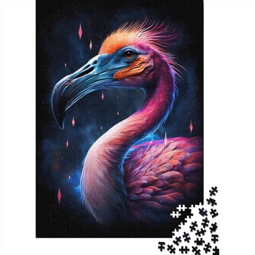 1000-teiliges Puzzle für Kinder, Galaxie, Weltraum, Flamingo, quadratisches Puzzle für Kinder und Holzbrett-Puzzle, Lernspiel, Herausforderungsspielzeug, 1000 Stück (75 x 50 cm) von GQmoney