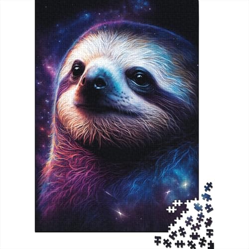 1000-teiliges Puzzle für Kinder, Galaxie-Faultier-Puzzle für Kinder, Holzbrett-Puzzle, Puzzle für Kinder, Geschenke 1000 Stück (75 x 50 cm) von GQmoney