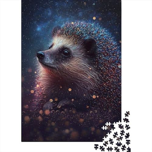 1000-teiliges Puzzle für Kinder, Galaxie-Tier-Igel, Puzzle für Kinder, Holzpuzzle, dekomprimierendes geistiges Lernspielzeug, 1000 Stück (75 x 50 cm) von GQmoney