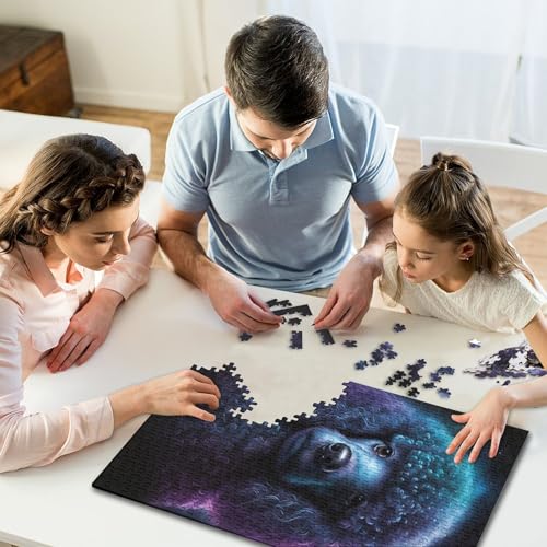 1000-teiliges Puzzle für Kinder, Galaxy-Pudel-Puzzle, Puzzle für Erwachsene, Familienunterhaltungsspielzeug, 1000 Stück (75 x 50 cm) von GQmoney