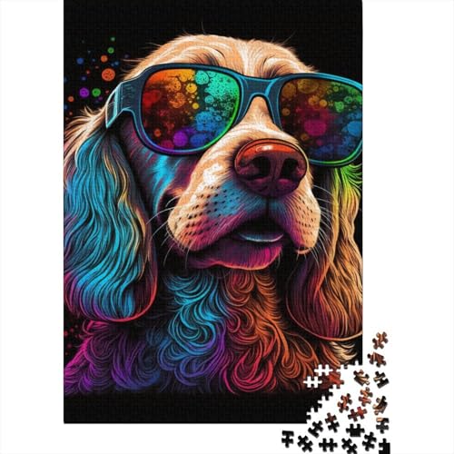 1000-teiliges Puzzle für Kinder, Kunst, Golden Retriever, kreatives Puzzle für Kinder und Puzzle, Lernspiel für Erwachsene, 1000 Teile (75 x 50 cm) von GQmoney