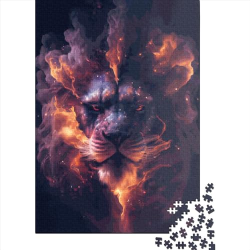 1000-teiliges Puzzle für Kinder, Star Sovereign Lion, kreatives Holzpuzzle, unmögliches Puzzle, Brain Challenge-Puzzle für Teenager (75 x 50 cm) von GQmoney