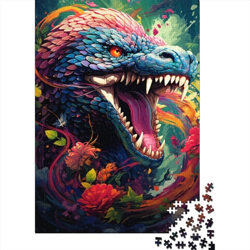 1000-teiliges Puzzle für Kinder Die Psychedelia des Emerald Lake Snake Puzzle-Spiel Stressabbau Schwieriges Herausforderungspuzzle 1000-teilig (75 x 50 cm von GQmoney