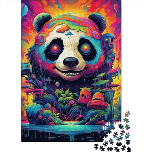 1000-teiliges Puzzle für Teenager, farbenfrohes Tier-Panda-Puzzle, Puzzle für Erwachsene, Holzpuzzle, Dekompressionsspiel, Spielzeugpuzzle, 1000 Stück (75 x 50 cm) von GQmoney