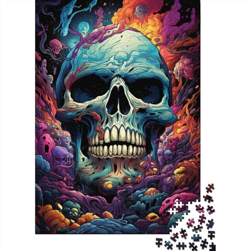 1000-teiliges Puzzle mit Buntem Totenkopf, anspruchsvolles und schwieriges Puzzle, pädagogisches Puzzlespiel für Geburtstagsgeschenke, 1000 Stück (75 x 50 cm) von GQmoney