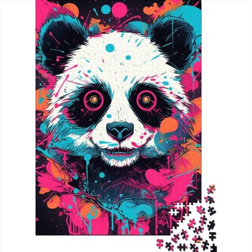 1000-teiliges Puzzle mit Panda-Tieren für Kinder und Erwachsene, Holzpuzzle, Lernspiele für Zuhause, DIY-Spielzeug, 1000 Stück (75 x 50 cm) von GQmoney