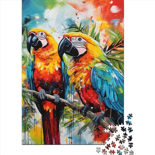 1000-teiliges Puzzle mit Papageien-Tiermotiv für Erwachsene und Jugendliche, Puzzle für Kinder und Jugendliche, 1000 Teile (75 x 50 cm) von GQmoney