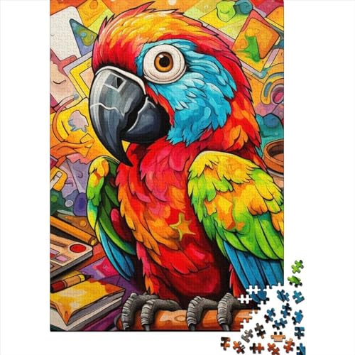 1000-teiliges Puzzle mit Papageien-Tiermotiv für Erwachsene und Jugendliche, Puzzle für Kinder und Jugendliche, 1000 Teile (75 x 50 cm) von GQmoney