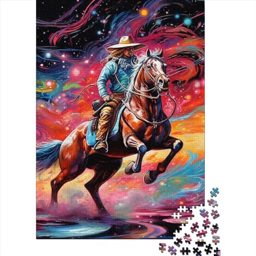 1000-teiliges Puzzle mit Reitpferd für Erwachsene Teenager. Puzzles für Kinder. Lernspiel. Puzzles für Erwachsene Teenager. 1000 Teile (75 x 50 cm) von GQmoney