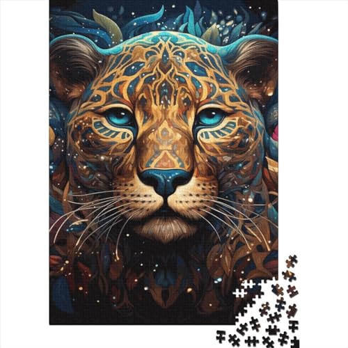 1000-teiliges Puzzle mit Tier- und Leopardenmotiv für Erwachsene und Teenager. Puzzles für Kinder, Lernspiel, Puzzles für Erwachsene und Teenager. 1000 Teile (75 x 50 cm) von GQmoney