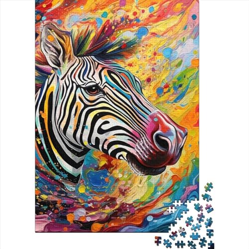 1000-teiliges Puzzle mit Tiermotiven und Zebramotiv für Erwachsene und Teenager. Puzzles für Kinder und Teenager, Familienaktivität, Puzzles 1000 Teile (75 x 50 cm) von GQmoney