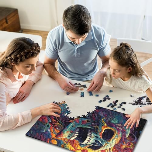 1000-teiliges Puzzle mit farbigem Fantasie-Teufel für Kinder, Holzbrett-Puzzle, Familien-Puzzlespiel, Stressabbau-Puzzles für Kinder, 1000-teilig (75 x 50 cm) von GQmoney