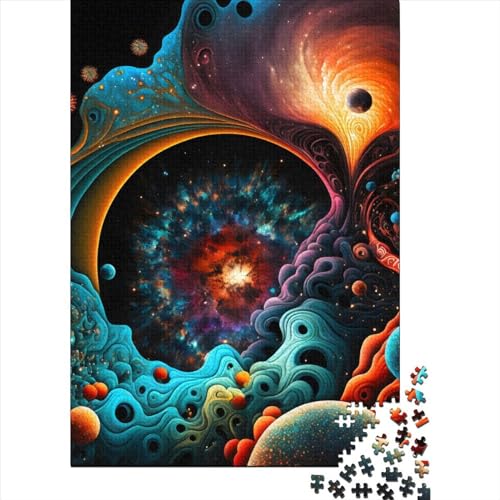 1000-teiliges Puzzle mit fraktalisierter Galaxie, Schwierigkeitsgrad für Erwachsene, stärkt die Beziehungen zwischen Familienmitgliedern, 1000 Stück (75 x 50 cm) von GQmoney