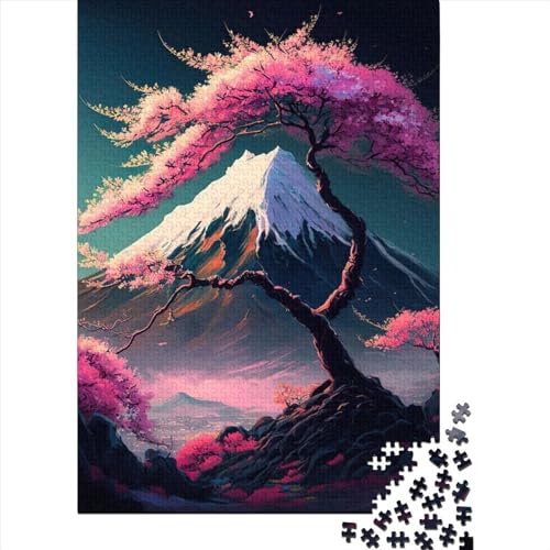 1000-teiliges Puzzle mit japanischen Kirschblüten, Schwierigkeitsgrad für Erwachsene, stärkt die Beziehungen zwischen Familienmitgliedern, 1000 Stück (75 x 50 cm) von GQmoney