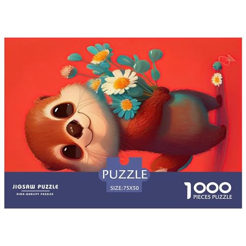 1000-teiliges Puzzle mit süßem Cartoon-Haustier, Puzzle für Erwachsene, Lernspiel, Herausforderungsspielzeug, 1000 Teile (75 x 50 cm) von GQmoney