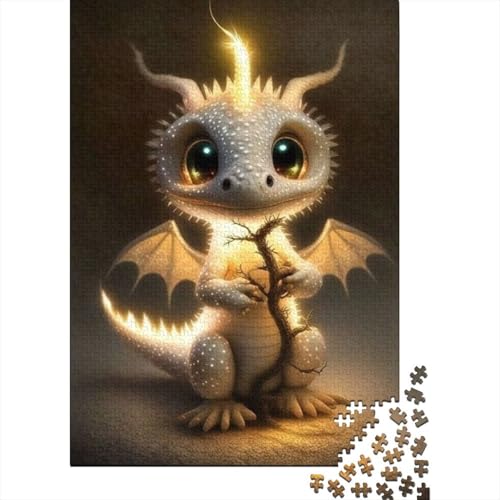 1000-teiliges Puzzlespiel, süßes Baby-Drachen-Puzzle für Erwachsene, Holzpuzzle, Lernspiel, Herausforderungsspielzeug, 1000 Stück (75 x 50 cm) von GQmoney