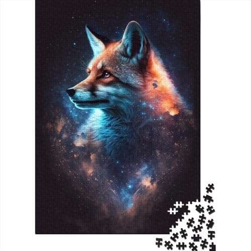 1000-teiliges Puzzlespiel „Fox Galaxy“ Puzzles für Kinder, Holzbrett-Puzzles, Heimdekoration, 1000 Stück (75 x 50 cm) von GQmoney