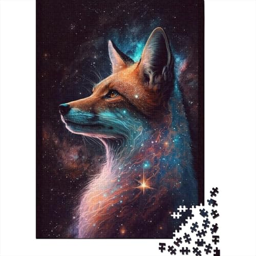 1000-teiliges Puzzlespiel „Fox Galaxy“ Puzzles für Kinder, Holzbrett-Puzzles, Heimdekoration, 1000 Stück (75 x 50 cm) von GQmoney