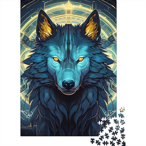 1000-teiliges Wolf-Puzzle für Erwachsene Teenager, Holzpuzzle, Lernspielzeug für Erwachsene, 1000 Teile (75 x 50 cm) von GQmoney