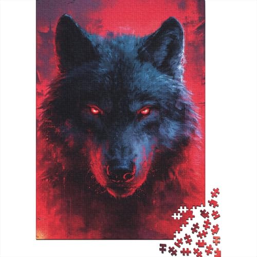 1000-teiliges Wolfspuzzle, Holzpuzzle für Erwachsene und Jugendliche, Lernspiele für zu Hause, DIY-Spielzeug, 1000 Teile (75 x 50 cm) von GQmoney