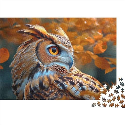 1000-teiliges goldenes, schönes Eulen-Puzzle für Erwachsene, Puzzle, Erwachsenen-Puzzle, Heimdekoration, Puzzle-Spielzeug, 1000-teilig (75 x 50 cm) von GQmoney