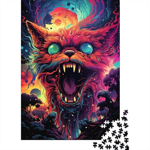 1000-teiliges psychedelisches Galaxie-Monster-Puzzle für Kinder, Holzbrett-Puzzle, Familien-Puzzlespiel, Stressabbau-Puzzle, 1000-teilig (75 x 50 cm) von GQmoney