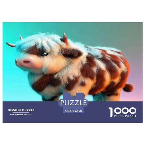 1000-teiliges süßes Vieh-Puzzle für Erwachsene, Teenager-Puzzle, Puzzle für Erwachsene, Geschenke 1000 Stück (75 x 50 cm) von GQmoney