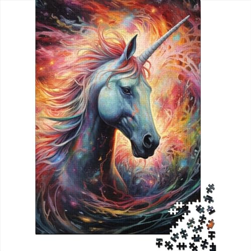 300-teiliges Art-Einhorn-Puzzle für Erwachsene, Teenager, für Kinder, Puzzle für Kinder und Teenager, 300 Teile (40 x 28 cm) von GQmoney