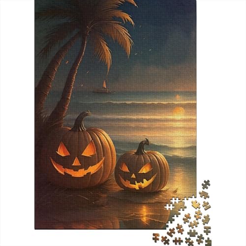 300-teiliges Puzzle, Halloween-Kürbis, kreatives quadratisches Puzzle für Erwachsene und Holzpuzzle, Spielzeug, Denkspiel, 300 Teile (40 x 28 cm) von GQmoney