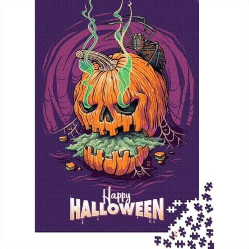 300-teiliges Puzzle, Halloween-Kürbis-Puzzle für Erwachsene, Holzpuzzle, Lernspiele für Erwachsene und 300 Teile (40 x 28 cm) von GQmoney